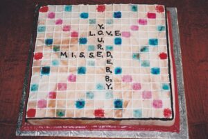 Scrabble cake