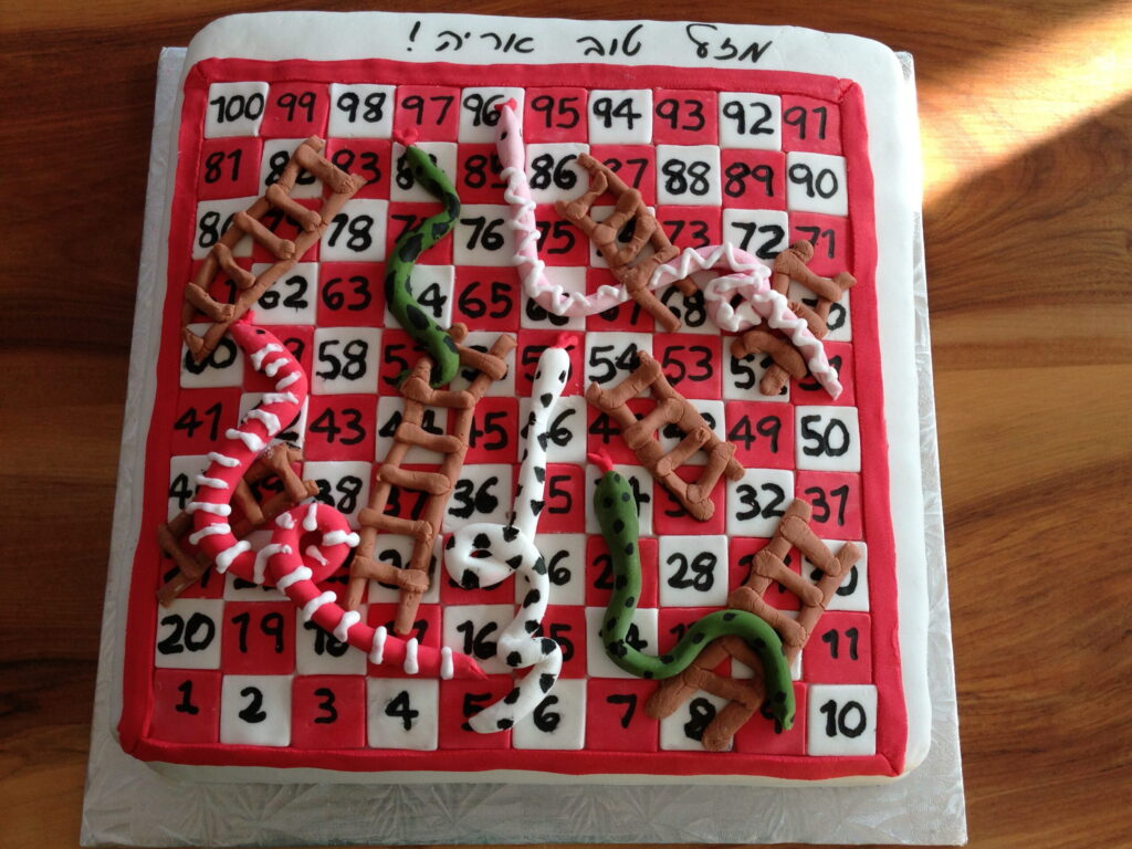 Snakes and Ladders cake