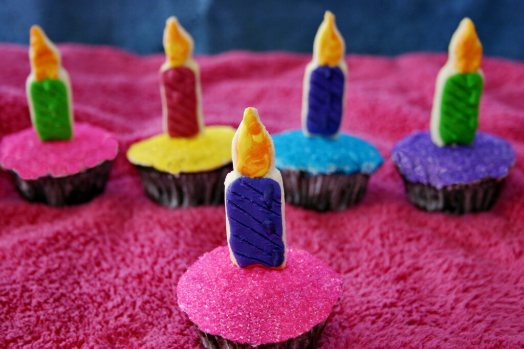Hanukkah candle cupcake