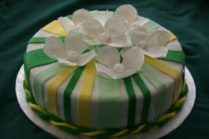 striped flower cake