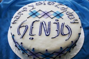 benjy ambigram cake
