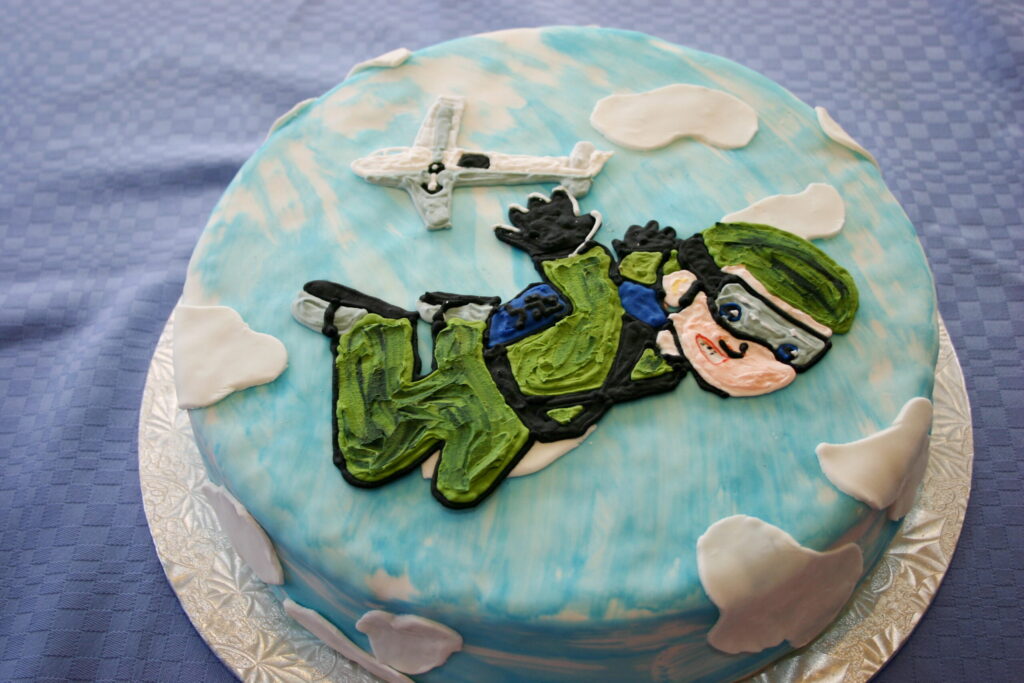 skydiver cake