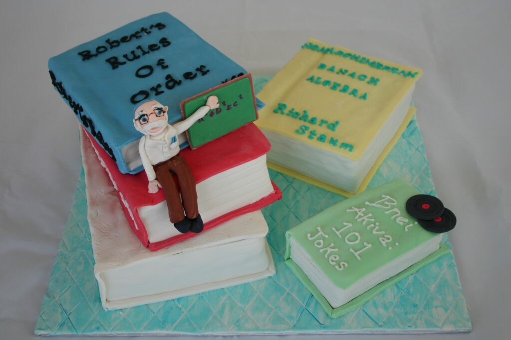 stack of books cake