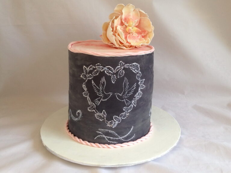 chalkboard birds engagement cake Jerusalem