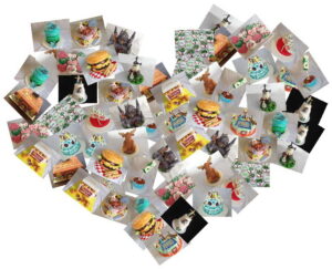 heart collage of cakes Jerusalem